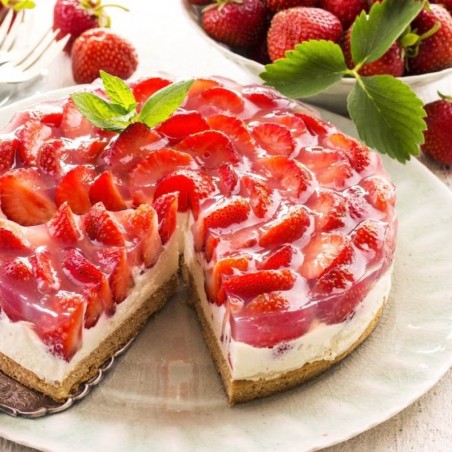 Ricetta per torta alle fragole fresche biologiche. Scopri la ricetta su FruttaWeb.com