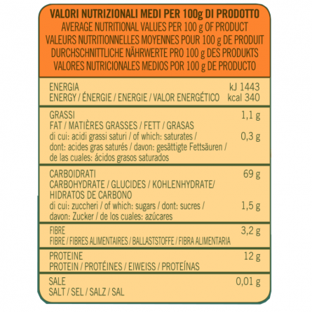 valori nutrizionali farina biologica di grano tenero tipo 1 almaverde bio